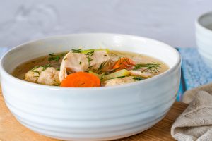 Chicken vegetable matza ball soup