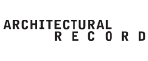 A black and white image of the word architectural records.
