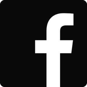 A black and white image of the facebook logo.
