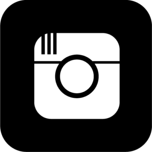 Minimal black and white retro camera icon
