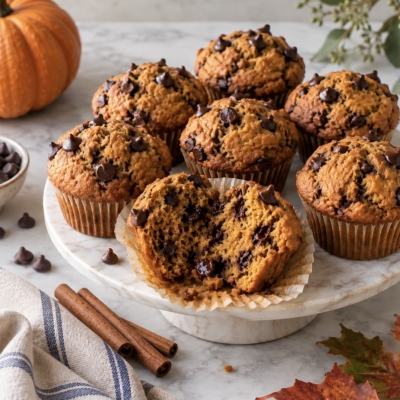 Pumpkin chocolate chip muffins