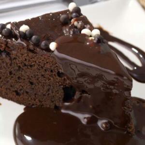 Chocolate Cake with Chocolate Sauce Recipe