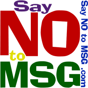 A colorful image of the words say no to msg.