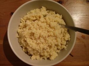 A bowl of rice on the table