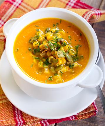 Pumpkin corn soup