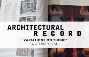 Architectural Record magazine cover, October 1981