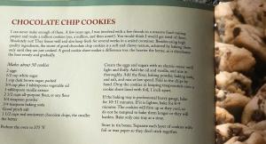 Cookbook recipe page for chocolate chip cookies