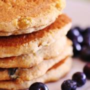 Cornmeal Yogurt Blueberry Pancakes