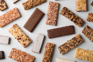 Variety of granola and protein snack bars