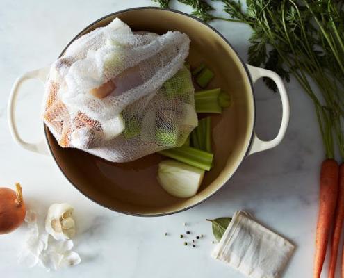 wrap and boil cheesecloth bags