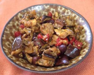 Bowl of mixed vegetable stir-fry.