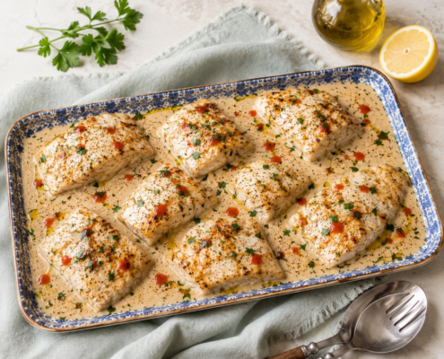 Fish tehina sauce