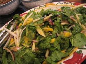 Fresh salad with greens and vegetables.