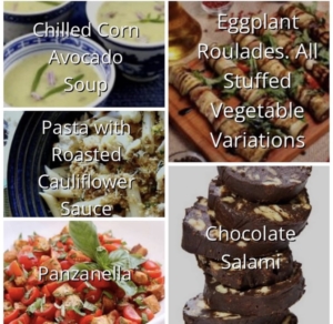 Collage of various delicious dishes and desserts.