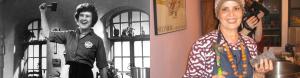 A room with two windows and a pink wall.
