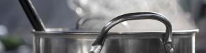 A close up of the handle on a pot