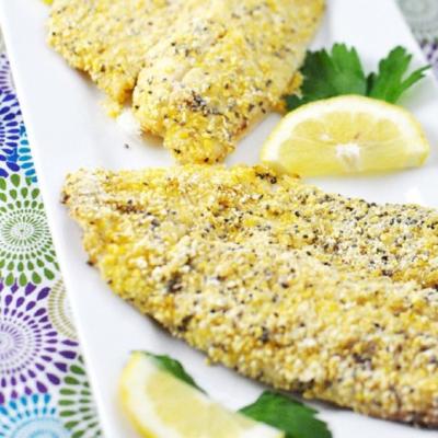 Cornmeal-Crusted Tilapia Fillets with Cocktail Sauce Recipe