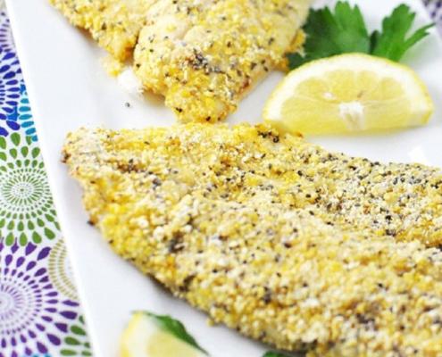Cornmeal-Crusted Tilapia Fillets with Cocktail Sauce Recipe