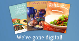 Three digital cookbook covers on display.