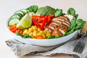 Corn avocado chicken salad