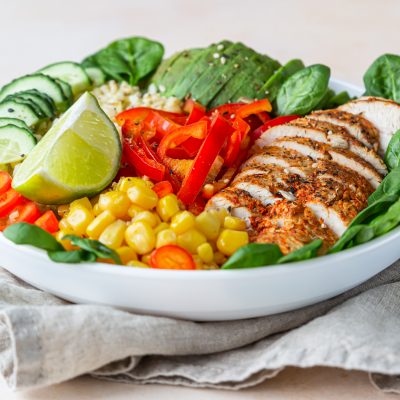 Corn avocado chicken salad