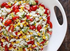 Mock Crab Corn Apple Salad Recipe