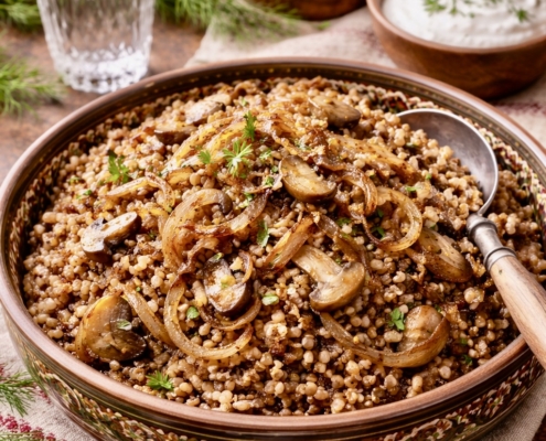 Kasha onions mushrooms