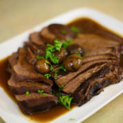 Moroccan Sweet and Sour Beef Tongue with Swiss Chard Recipe