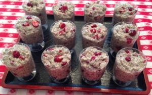 Chia seed pudding cups with pomegranate