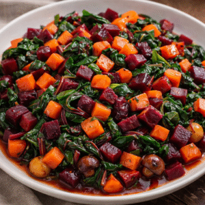 Swiss Chard Salad with carrots and beets