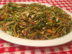 A plate of food on the table