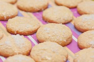 A close up of some cookies on a table