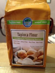 A bag of tapioca flour sitting on top of a table.