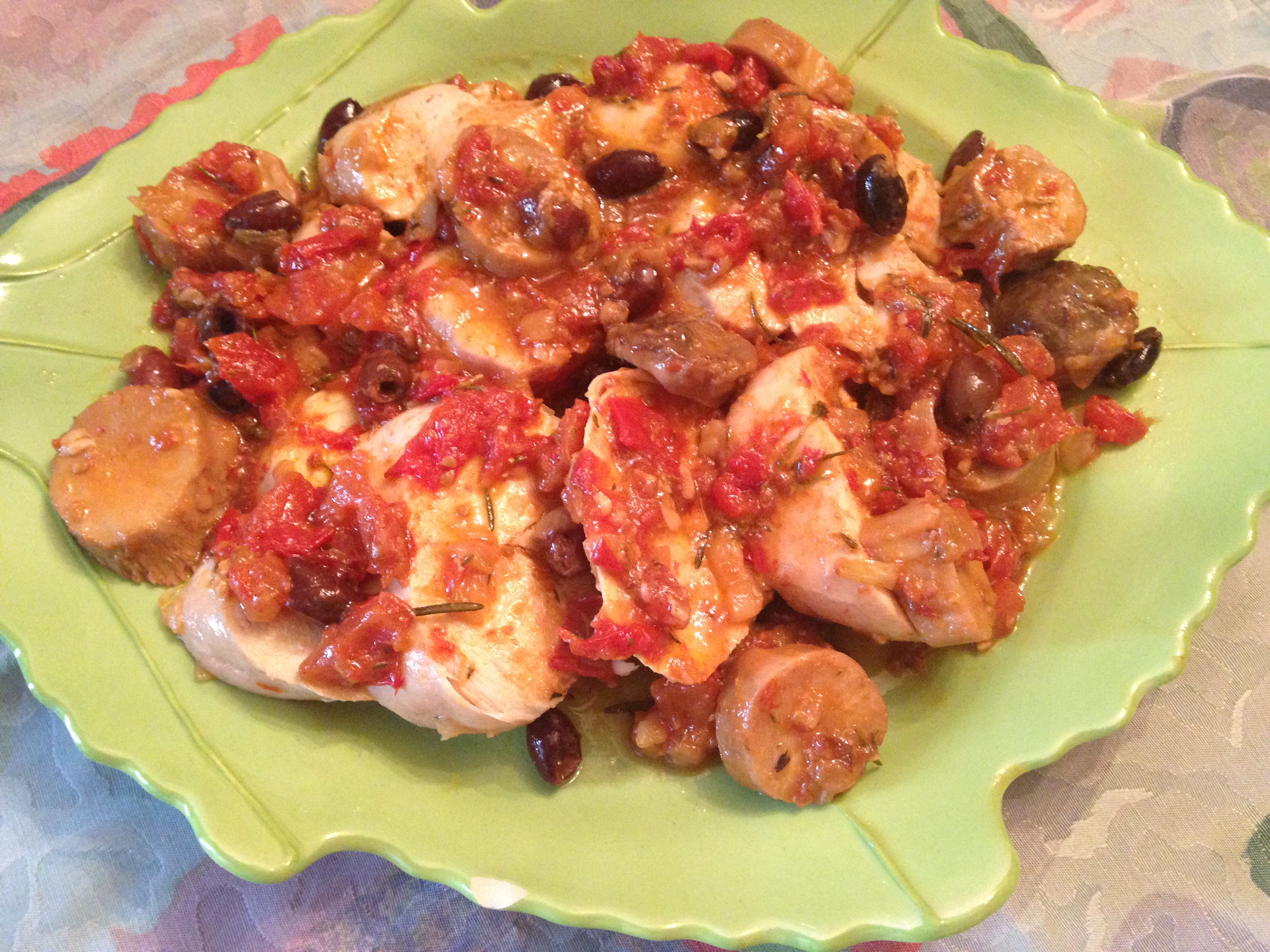 Chicken with Tomatoes, Olives and Mushrooms Recipe Levana Cooks