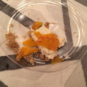 A plate of food on the table