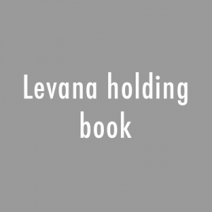 A gray background with the words levana holding book.