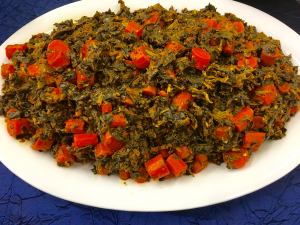 A plate of food on the table