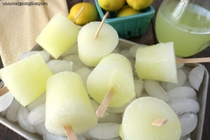 A close up of popsicles on ice