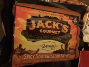 A sign for jack 's gourmet spice southwestern style.