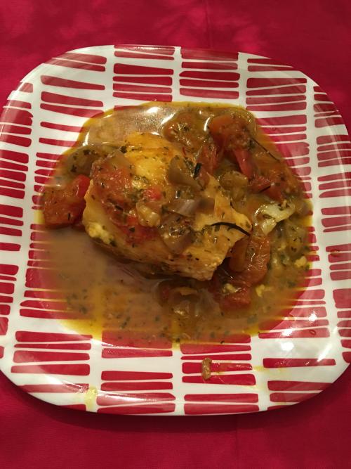 Sea Bass in Tomato Dashi Sauce Recipe - Levana Cooks