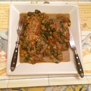 A white plate with some food on it