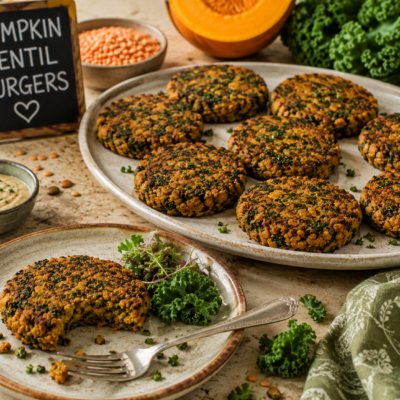 Pumpkin lentil burgers