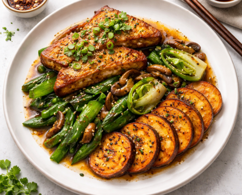 Tofu Baby Bokchoy Portobello Sauté