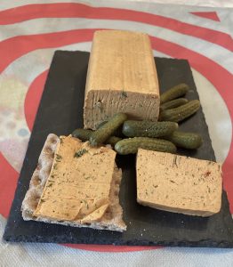 A plate of food on a table