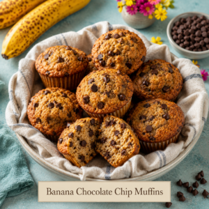 Banana chocolate chip muffins