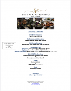 A menu of a restaurant with different types of food.