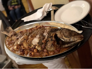 A plate of food on top of a table.