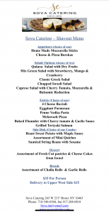 A menu of some food items with different types.