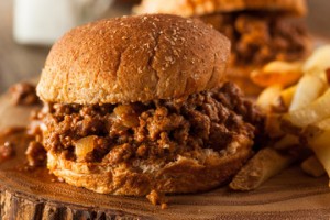 A close up of a sandwich on a bun