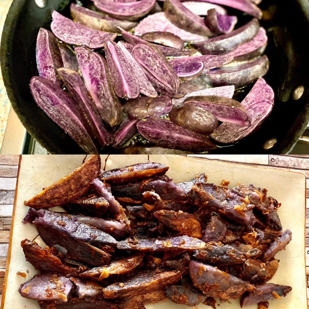 roasted purple potatoes - Levana Cooks